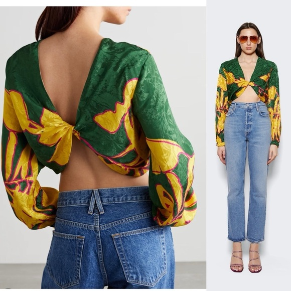 Johanna Ortiz East Africa reversible printed jacquard top Crop twist front 8